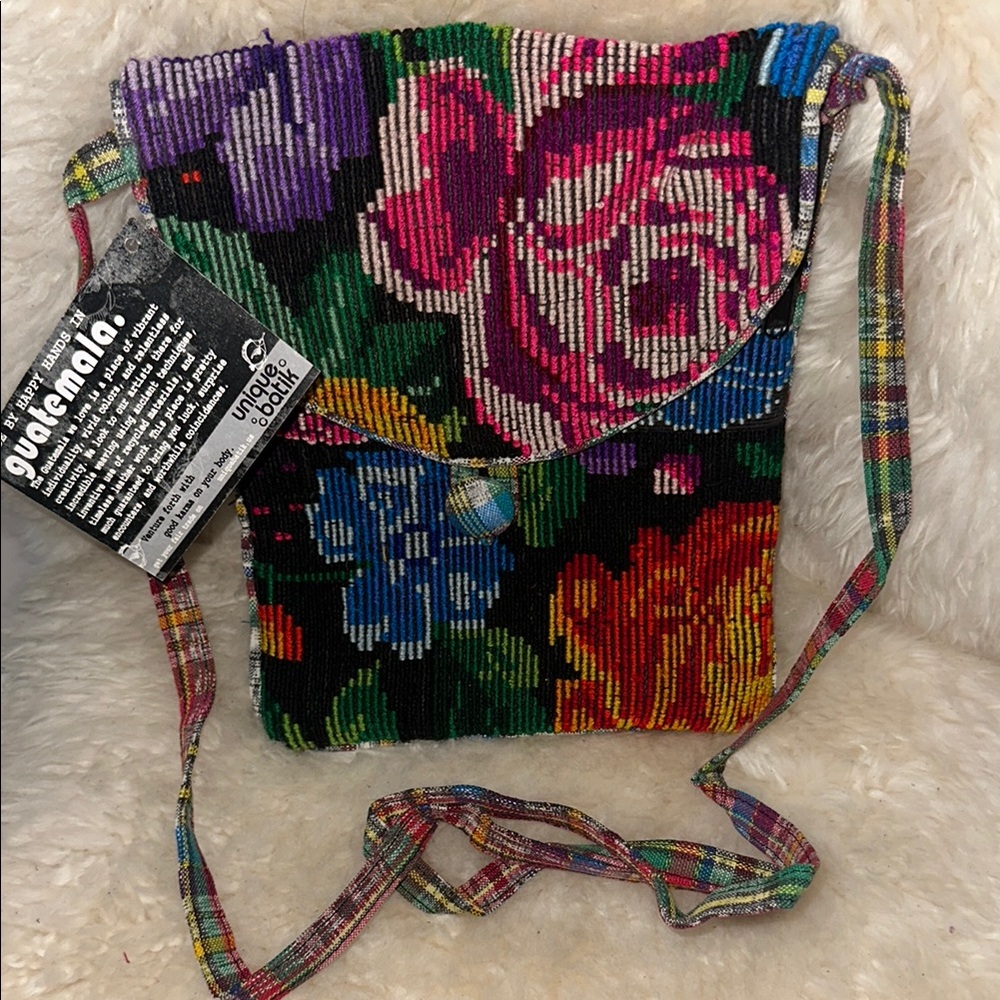 Unique Batik Embroidered Floral Crossbody Bag